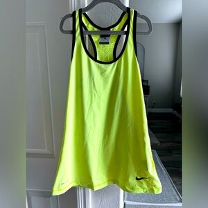 Nike Dri-Fit women’s small neon yellow and black tank top
